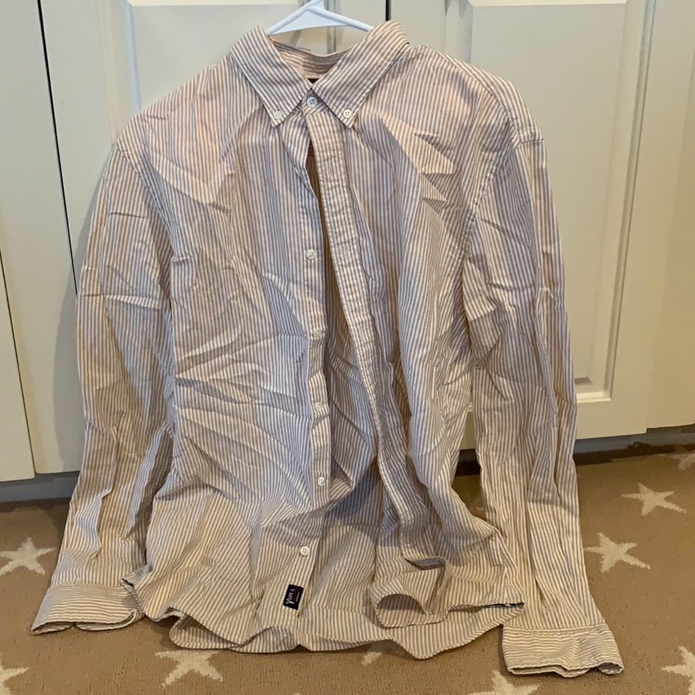 J PRESS TAN STRIPE BUTTON DOWN IVY STYLE